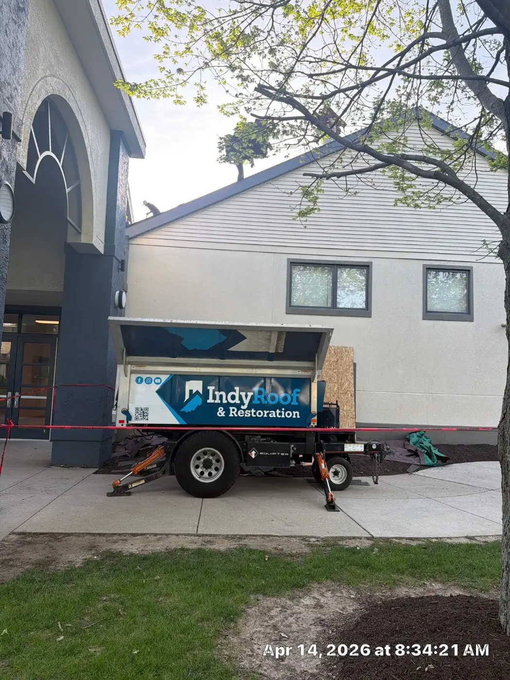 Tarping and dry-in on a Jeffersonville commercial roof